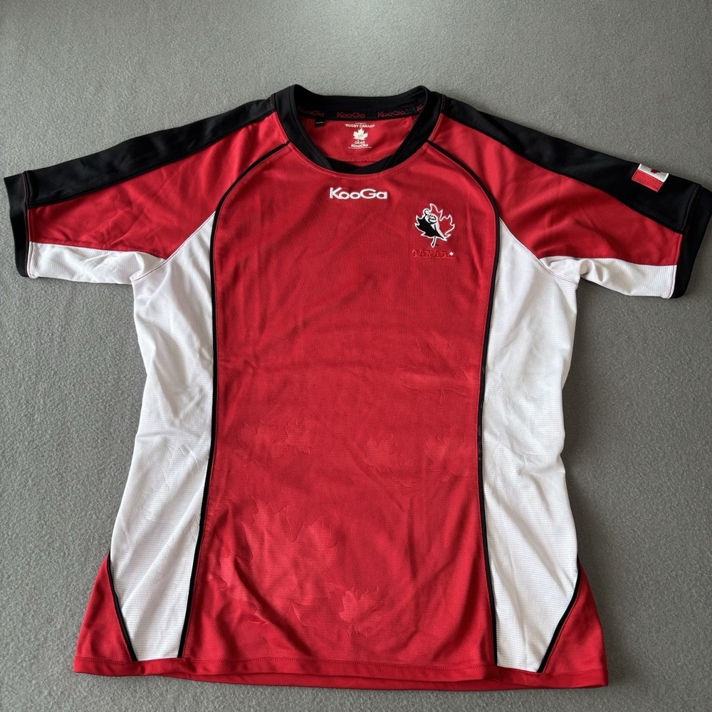 Kooga Rugby Jersey Mens L Red Athletic Shirt Rugby Union Training Team Canada